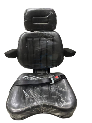 Universal Headrest Seat for Construction & Agricultural Machinery - Ergonomic Black PU Seat, Adjustable Backrest. FD-819