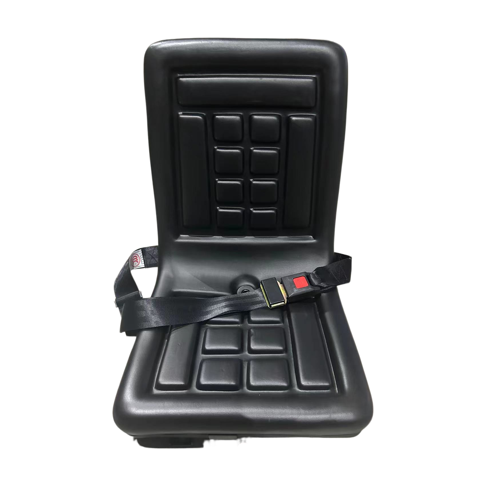 Grid Embossed PVC Machinery Seat With Safety Belt Universal Replacement Seat For Tractor Mini Excavator Forklift Lawn Mower Agricultural Equipment Parts FD-808-3