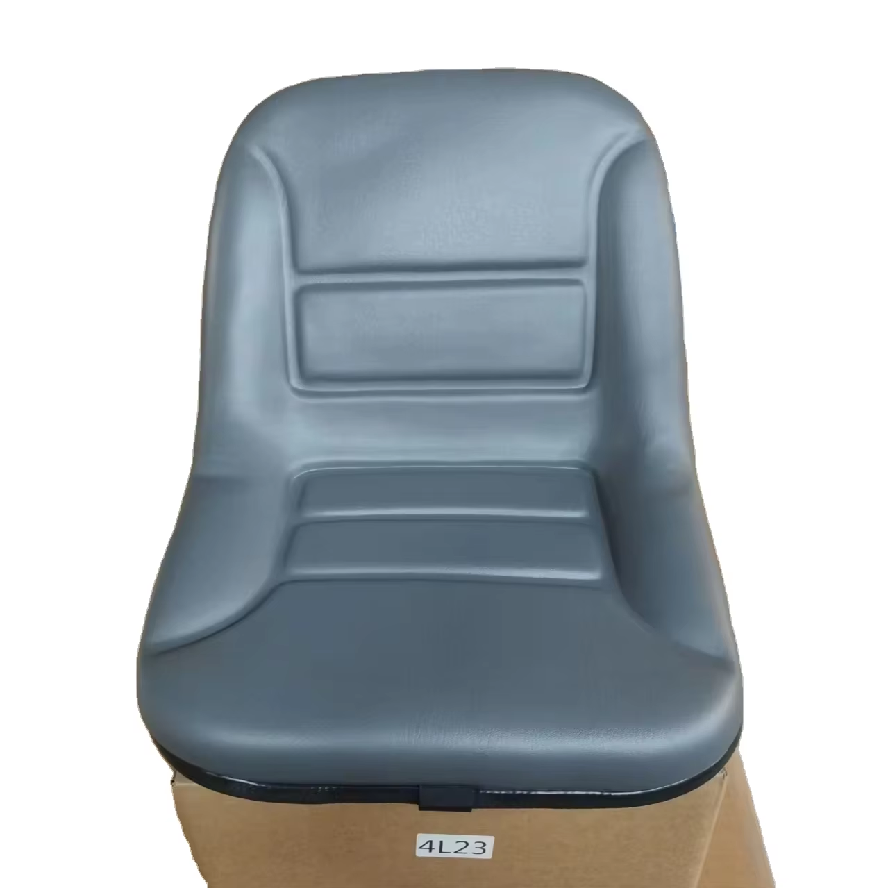 Gray PVC Leather Fixed Tractor Operator Seat, Simple Lightweight Machinery Seat for Mini Excavator Forklift Lawn Mower FD-826
