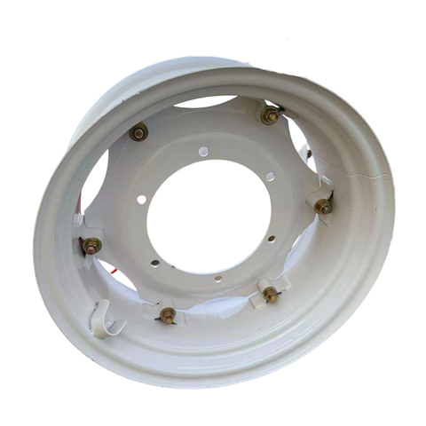White Painted Tractor Steel Wheel Rim Heavy Duty Agricultural Farm Wheel Hub With Tire Lock Bolts W10-24 