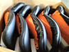 Orange Base Black PVC Mini Machinery Seat, Compact Small Tractor Forklift Driver Seat Without Backrest FD-110